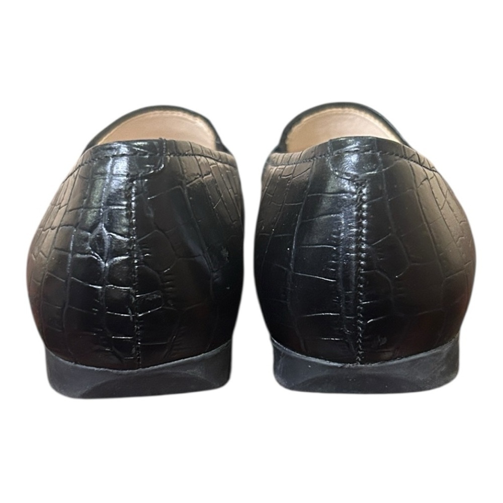 Rockport Embossed Square Toe Leather Loafers Black Size 7 - Picture 5 of 11